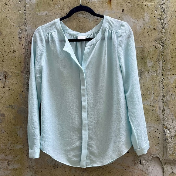 Aritzia Tops - Aritzia / Babaton Blouse Long Sleeve Shirt, Button Up, Pale Aqua, XS